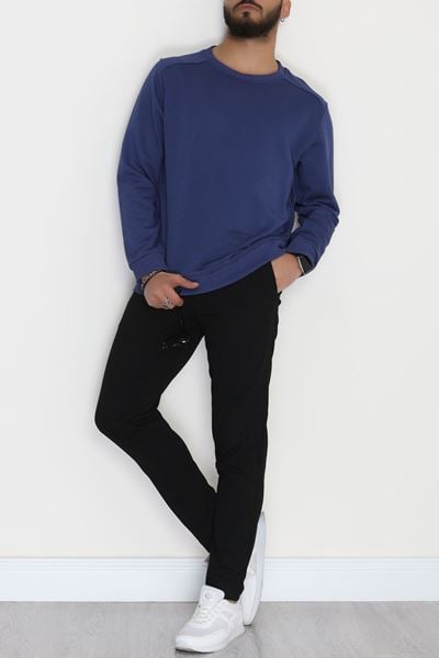 3 İplik Şardonsuz Erkek Sweat İndigo - 42617.1878.
