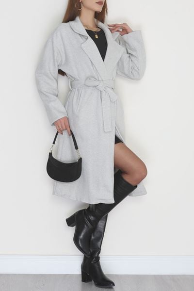 Kuşaklı Kaşe Kaban Griçizgili - 31619.701.