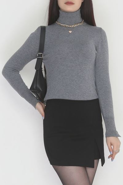 Viskon Elit Boğazlı Triko  Antrasit - 31057.1766.