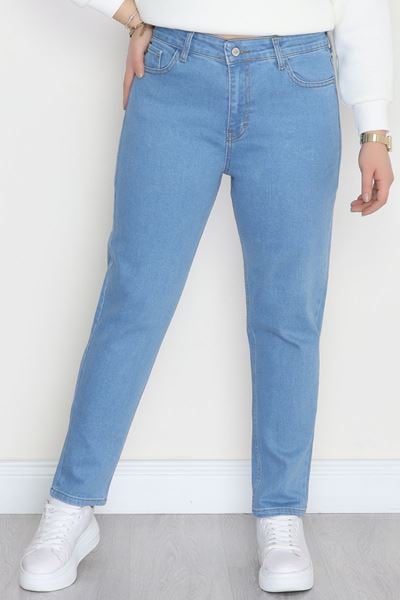 Büyük Beden Mom Jean Açıkmavi - 42682.1836.
