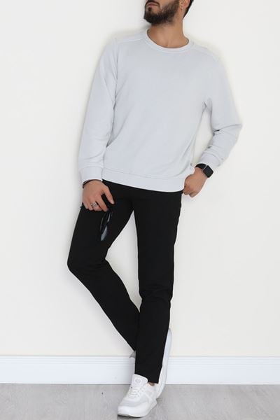 3 İplik Şardonsuz Erkek Sweat Gri - 42617.1878.