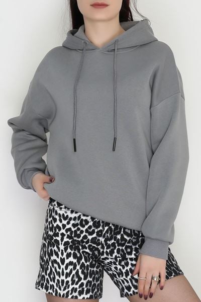 3 İplik Kapşonlu Sweat Boyalıgri - 20074.1878.