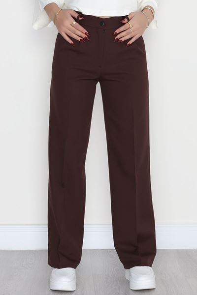 Tek Düğme Palazzo Pantolon Kahve1 - 90022.1397.