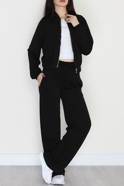 Fermuarlı Ceketli Takım Siyah - 4097.1247.