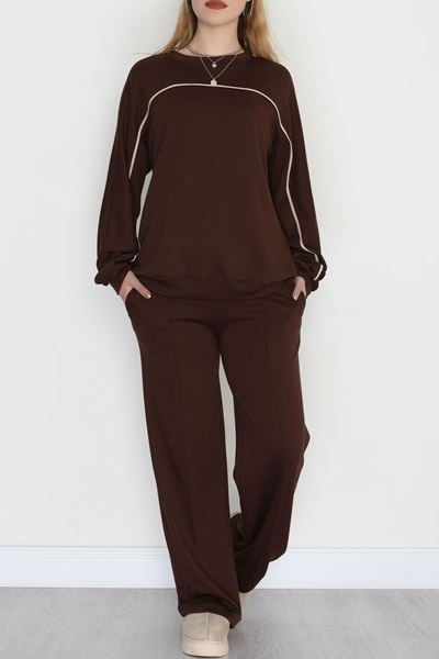 Biyeli Modal Kumaş Takım Acıkahve - 4087.1247.