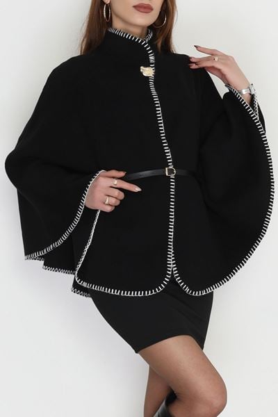 Dikiş Detay Panço Siyah - 4121.1247.