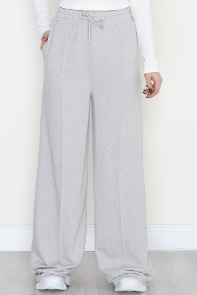 2 İplik Çımalı Eşofman Altı Gri - 52026.1857.