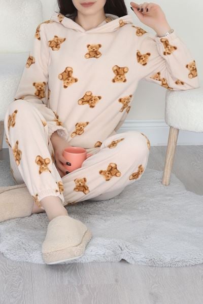 Kapşonlu Polar Takım Bejayı - 344.1287.