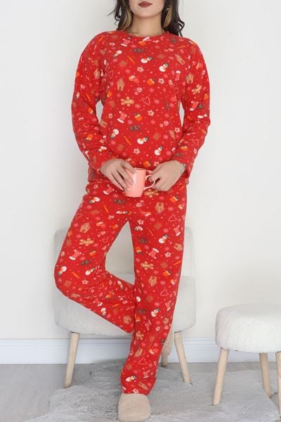 Polar Alt Üst Aynı Pijama Takımı Kırmızıyılbaşı - 168.1287.