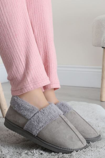 İçi Kürklü Ev Babeti Gri - 31549.264.