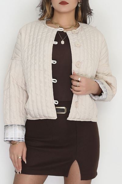 Astarlı Kapitone Ceket Bej - 31635.439.