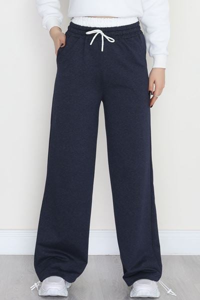 Özel Tasarım İki İplik Beli Lastikli Eşofman Lacivertbeyaz - 70175.1857.