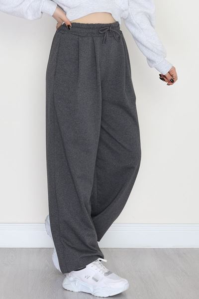 Paça Lastikli 2 İplik Pileli Eşofman Altı Füme - 52008.1857.