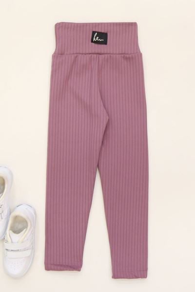 3-12 Yaş Şardonlu Fitilli Çocuk Tayt Gülkurusu - 52089.1780.