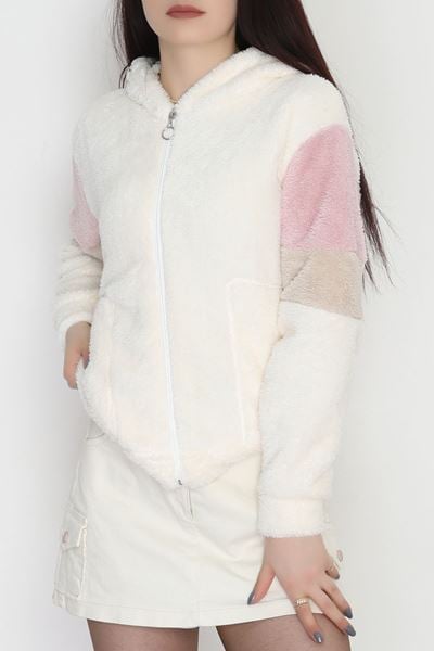 Welsoft Kumaş Kapşonlu Ceket Ekrupembe - 70748.107.