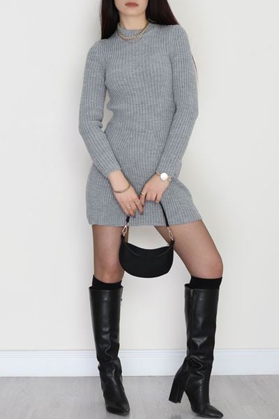 Triko Elbise Gri - 1907.1247.