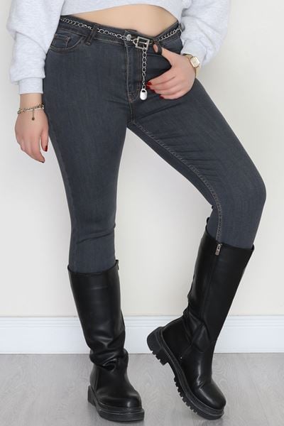 Büyük Beden Dar Paça Kot Pantolon Füme - 42684.1836.