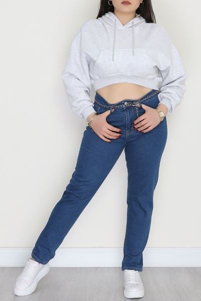 Büyük Beden Dar Paça Kot Pantolon Mavi6 - 42684.1836.