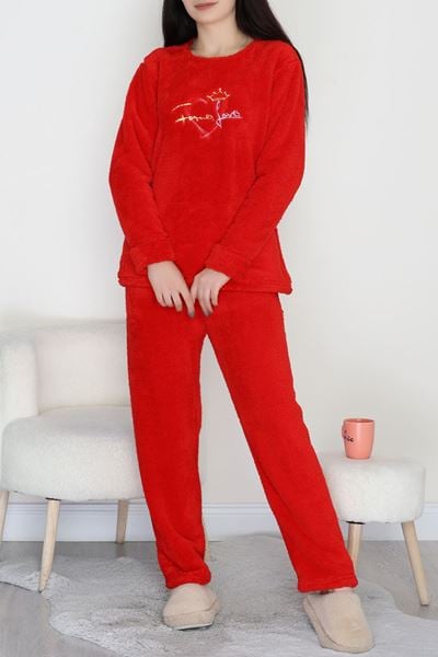 Peluş Pijama Takımı Kırmızı - 52105.1961.