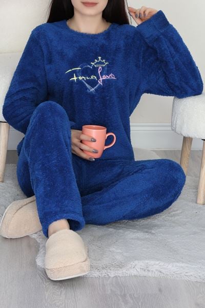 Peluş Pijama Takımı Mavi - 52105.1961.