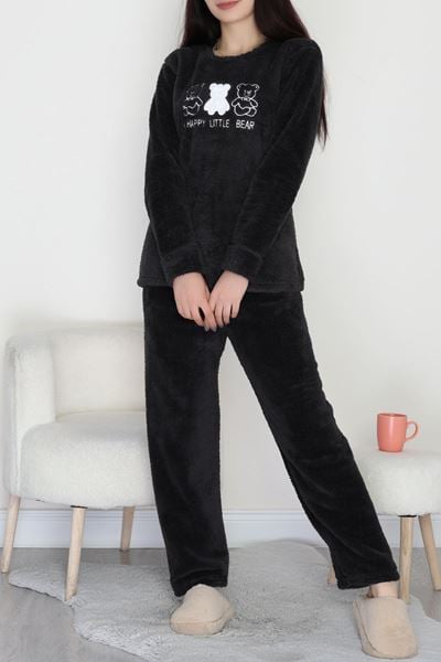 Peluş Pijama Takımı Antrasit - 52107.1961.