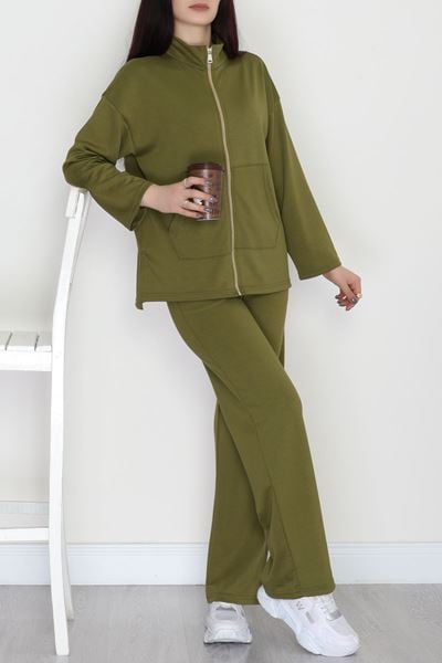 Fermuarlı Modal Kumaş Takım Yeşil - 4132.1247.