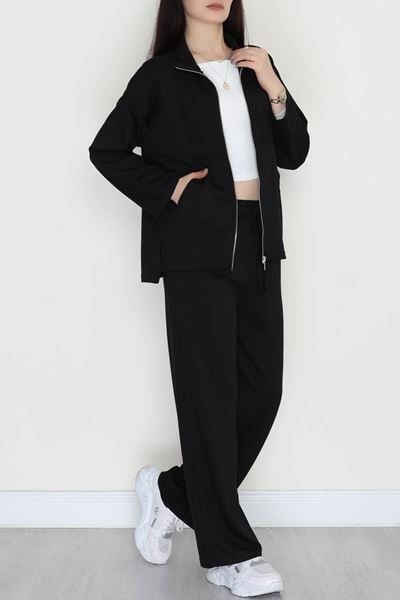 Fermuarlı Modal Kumaş Takım Siyah - 4132.1247.