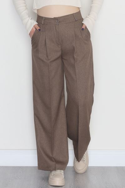 Yün Efekt Palazzo Pantolon Kahve - 51037.2061.