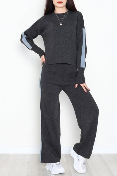 Denim Detay Triko Takım Antrasit - 51087.1765.