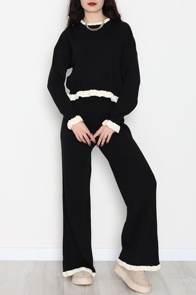 Fırfır Detay Triko Takım Siyah - 2053.1247.