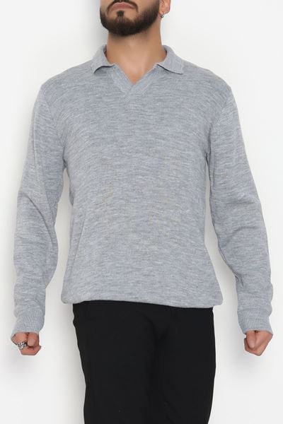 Polo Yaka Erkek Triko Gri - 42550.1766.