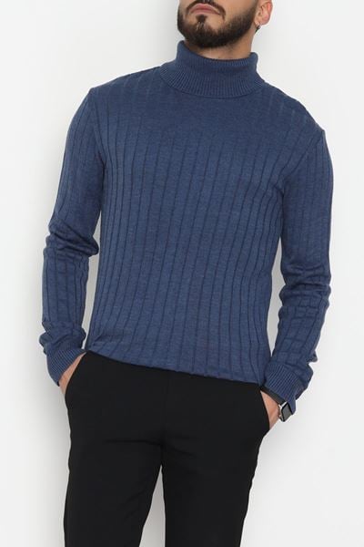 Balıkçı Yaka Erkek Triko İndigo - 70774.1766.