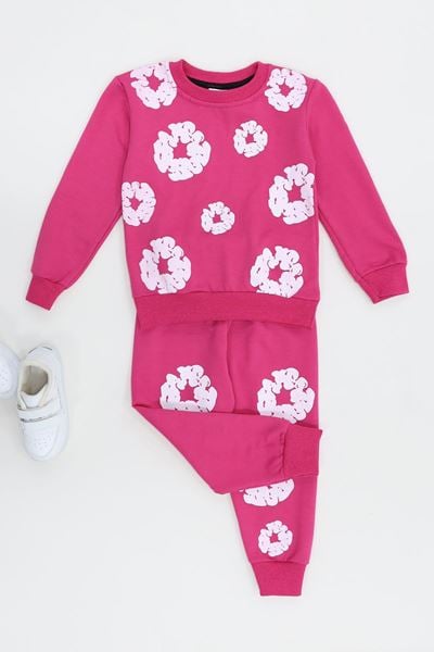 4-10 Yaş İki İp Şardonlu İkili Takım Pembe - 52113.1776.