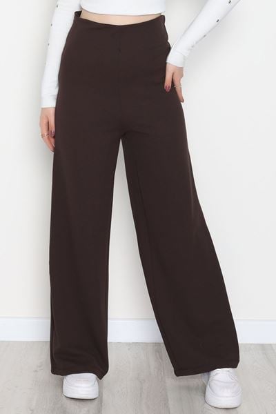 Full Likra İthal Krep Yandan Fermuarlı Pantolon Kahve - 90161.1837.