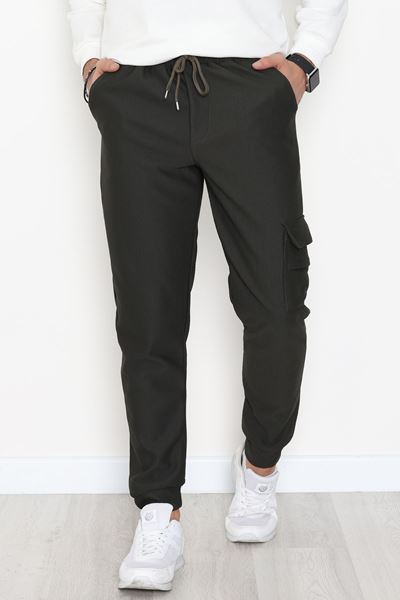 Kargo Cepli Ottoman Kumaş Erkek Eşofman Altı Haki - 42654.1937.