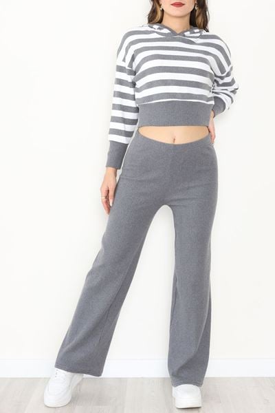 Kapşonlu Raporlu İnterlok İkili Takım Fümebeyaz - 42742.1567.