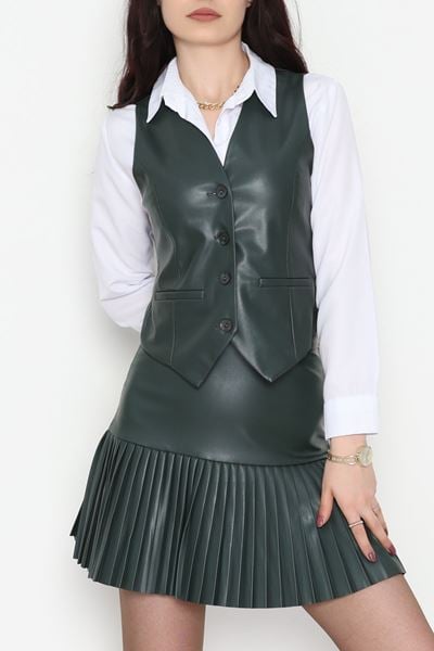 Zra Kumaş Astarlı Yelek Koyuhaki - 51077.1779.