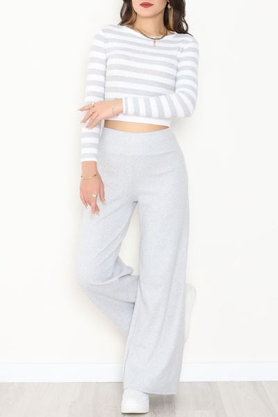 Bisiklet Yaka Raporlu İnterlok Takım Gribeyaz - 42737.1567.