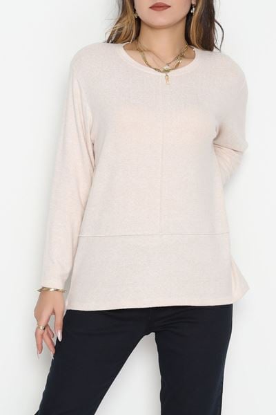 Yün Çilek Bluz Bej - 51065.2114.