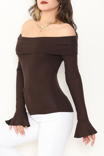 Madonna Yaka İspanyol Kol Bluz Kahve - 1046.2119.
