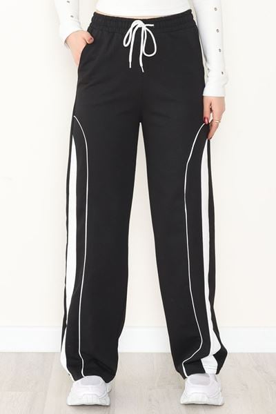 Şeritli 2 İplik Eşofman Altı Siyah - 52102.1005.