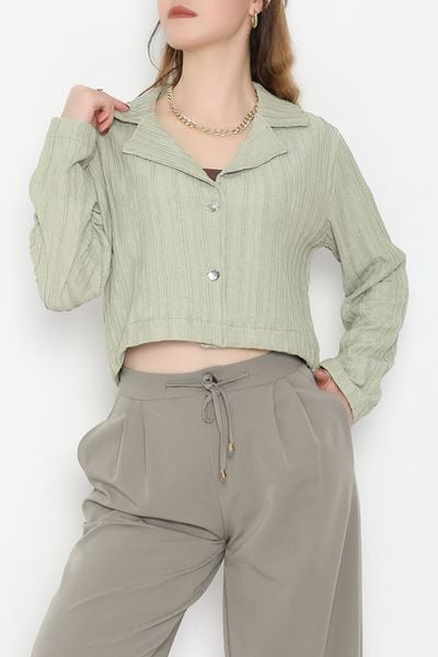 Örme Kumaş Ceket Açıkyeşil - 1043.2119.