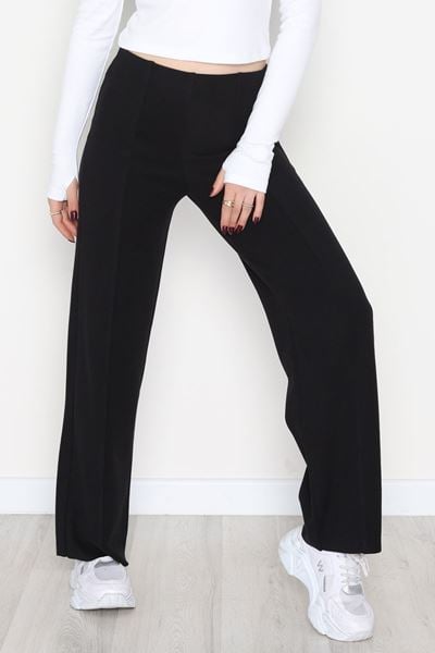 Selanik Kumaş Palazzo Pantolon Siyah - 51036.1837.