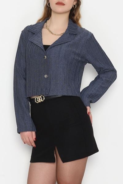 Örme Kumaş Ceket Füme - 1043.2119.