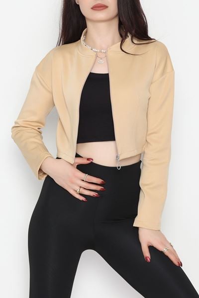 Scuba Fermuarlı Ceket Ten - 1067.2119.