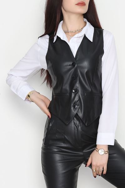 Zra Deri Astarlı Yelek Siyah - 51077.1779.