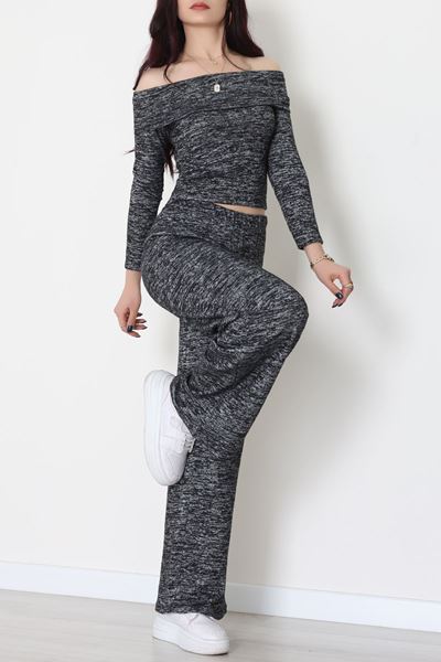 Madonna Yaka Yumoş Kumaş İkili Takım Siyah - 51095.2114.