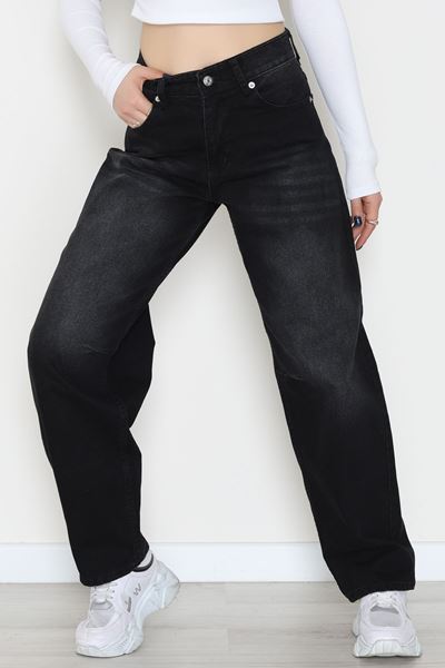 Arkası Tokalı Baggy Kot Pantolon Siyah - 31712.2059.
