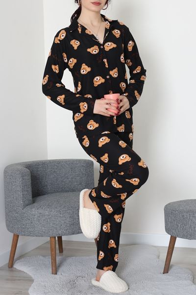 Düğmeli Süet Takım Siyahayıkafa - 450.1287.