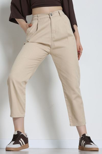 Gabardin Mom Pantolon Camel - 42707.2121.